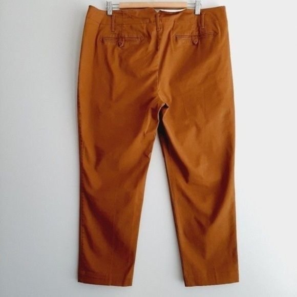 LAND'S END Classic Chino Crop Pants Tan Fit 2 Sz 18 Flawed - Picture 5 of 10